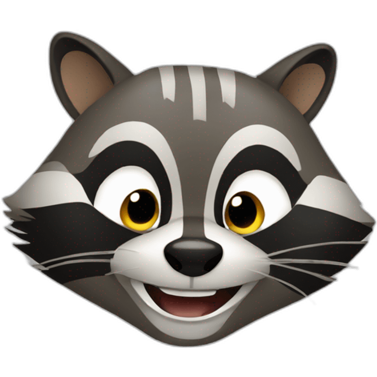 Raccoon smiling emoji