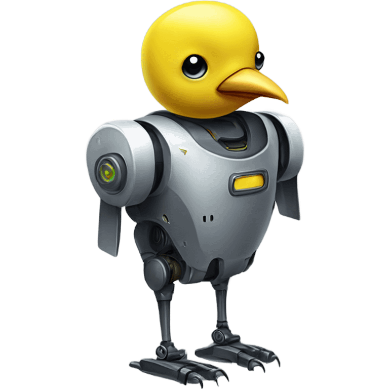 Robot yellow bird emoji