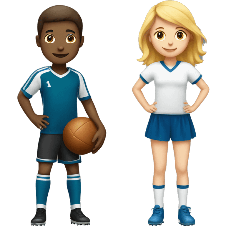  a Boy playing soccer and a girl playing American football emoji