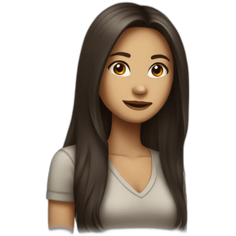 Elena Gilbert with long hair and a ribbed button-down t-shirt emoji