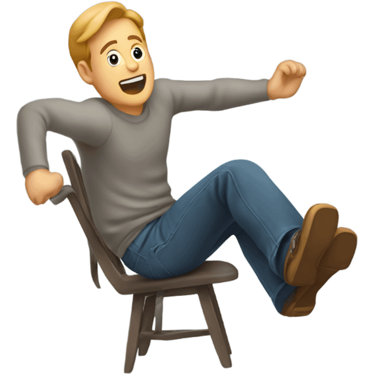 Guy falling out of a chair emoji