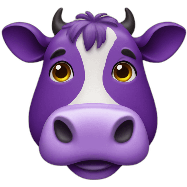 purple cow with moustache emoji