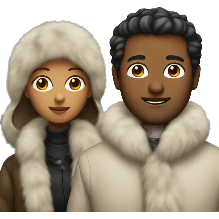 couple in fur coat emoji