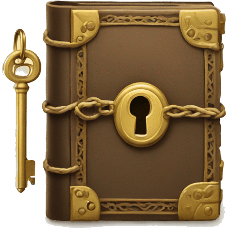 vintage diary with lock and key emoji