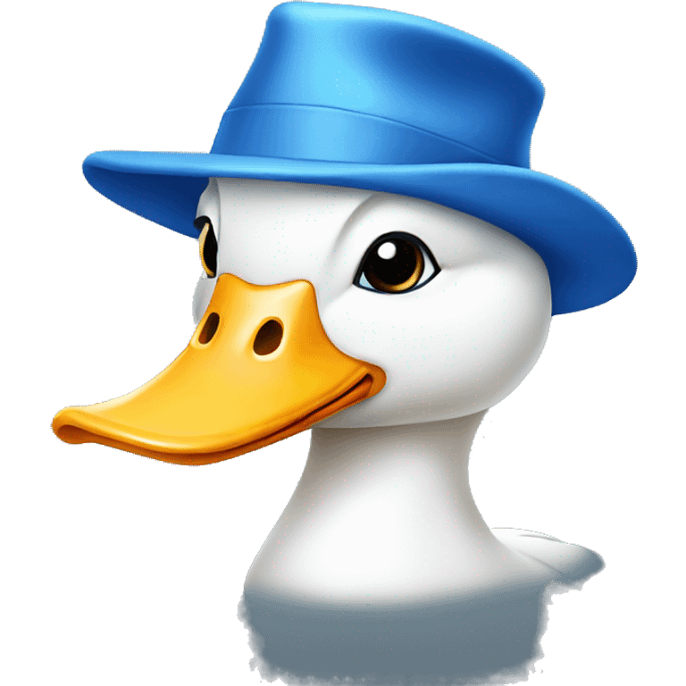 white duck with a blue hat on  emoji