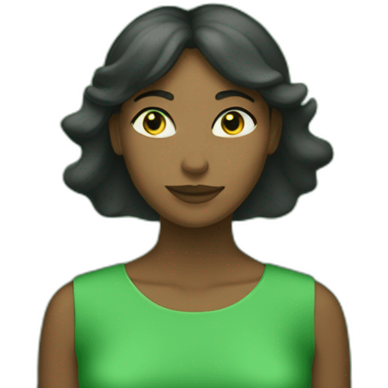 Green women holding three gold stars above head emoji