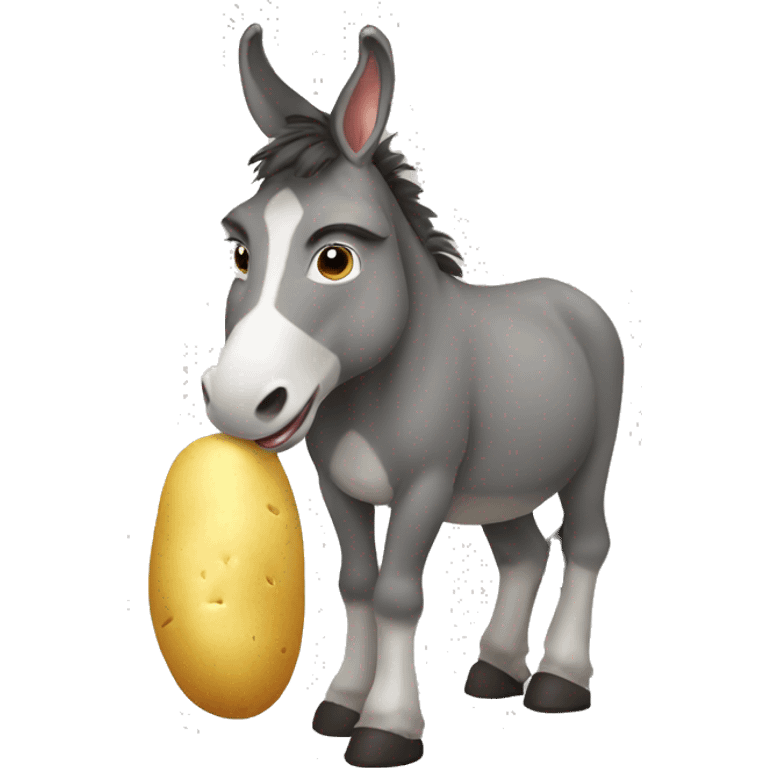 Donkey eating an potato emoji