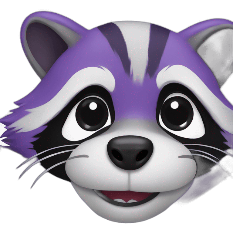 Purple raccoon emoji