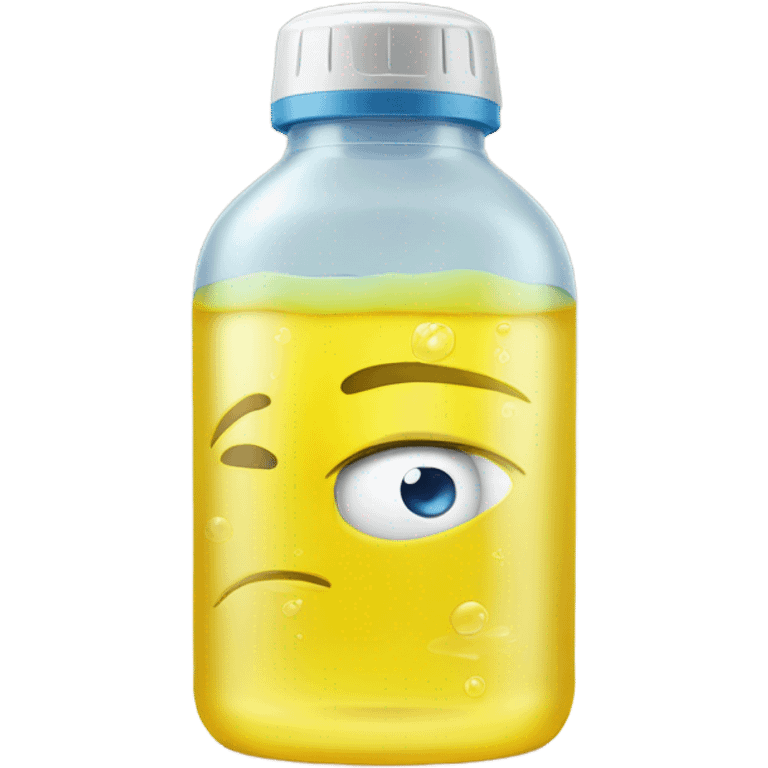 Yellow liquid in water bottle  emoji