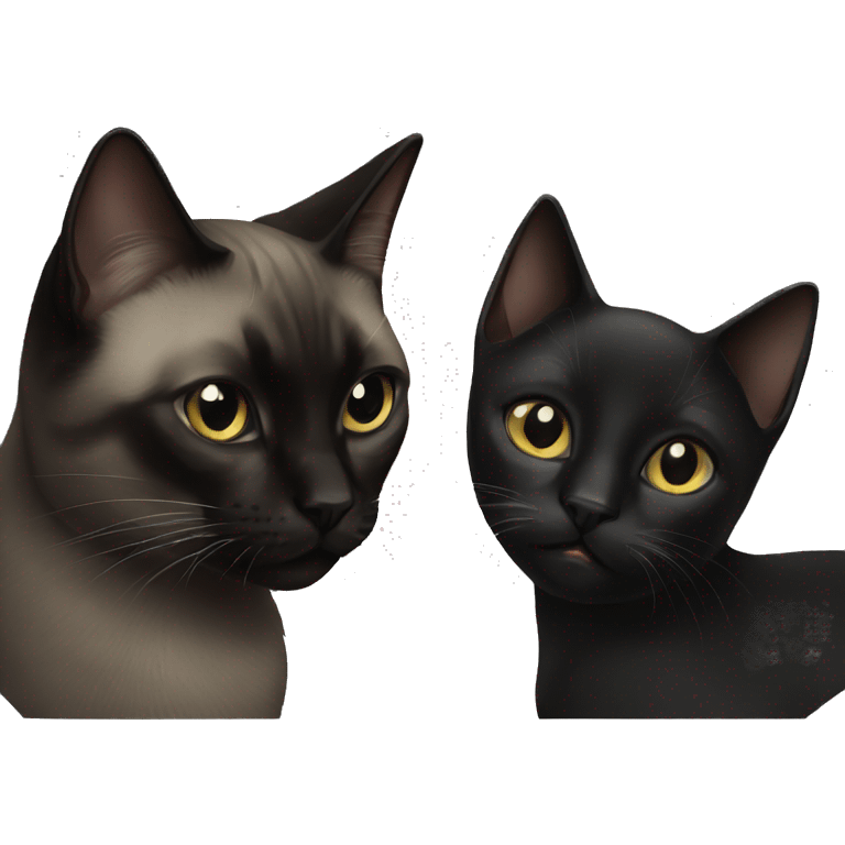 black cat and Siamese cat together emoji