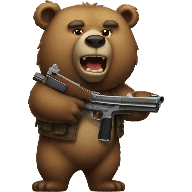 Bear with a gun and bear emoji