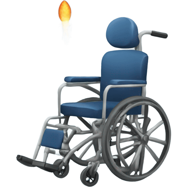 Wheelchair with rocket boosters emoji