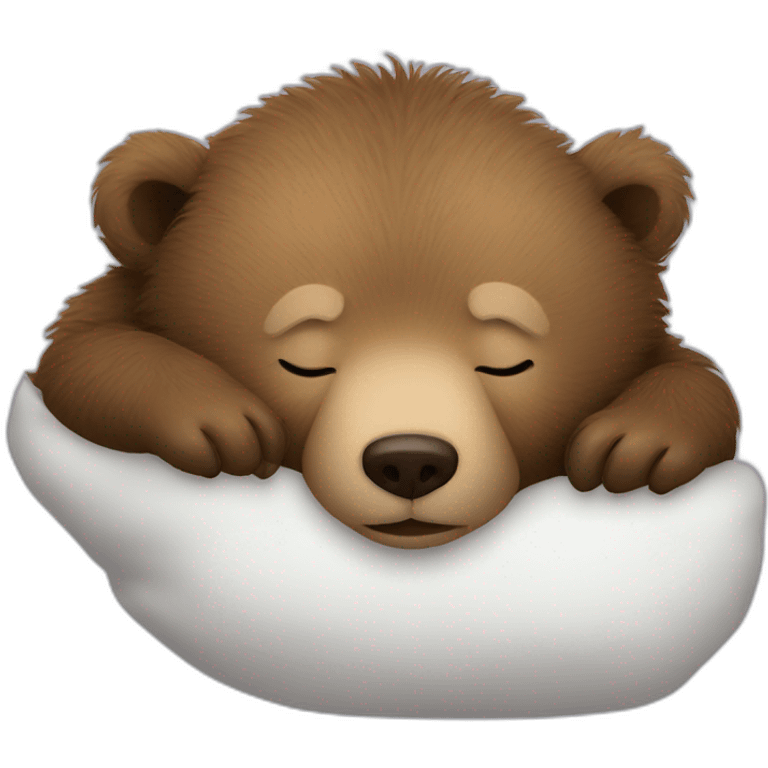 Baby grizzly bear sleeping  emoji