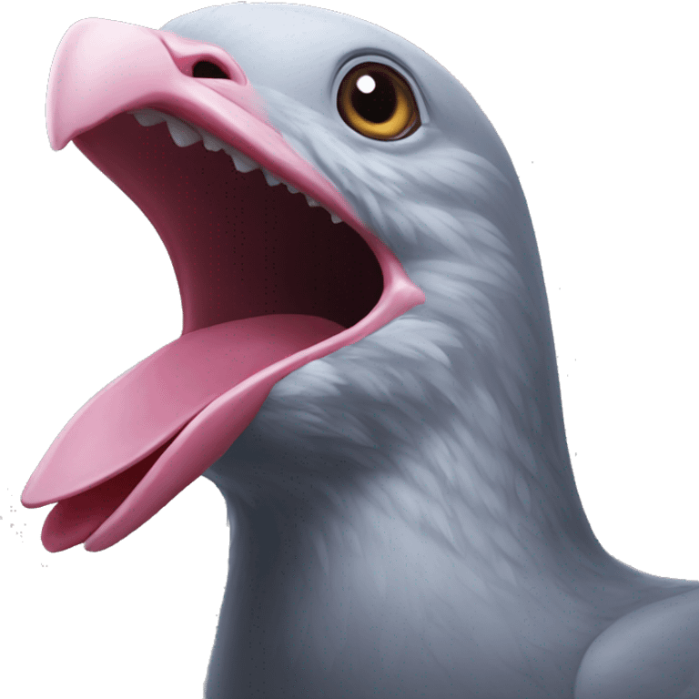 giant pigeon mouth emoji