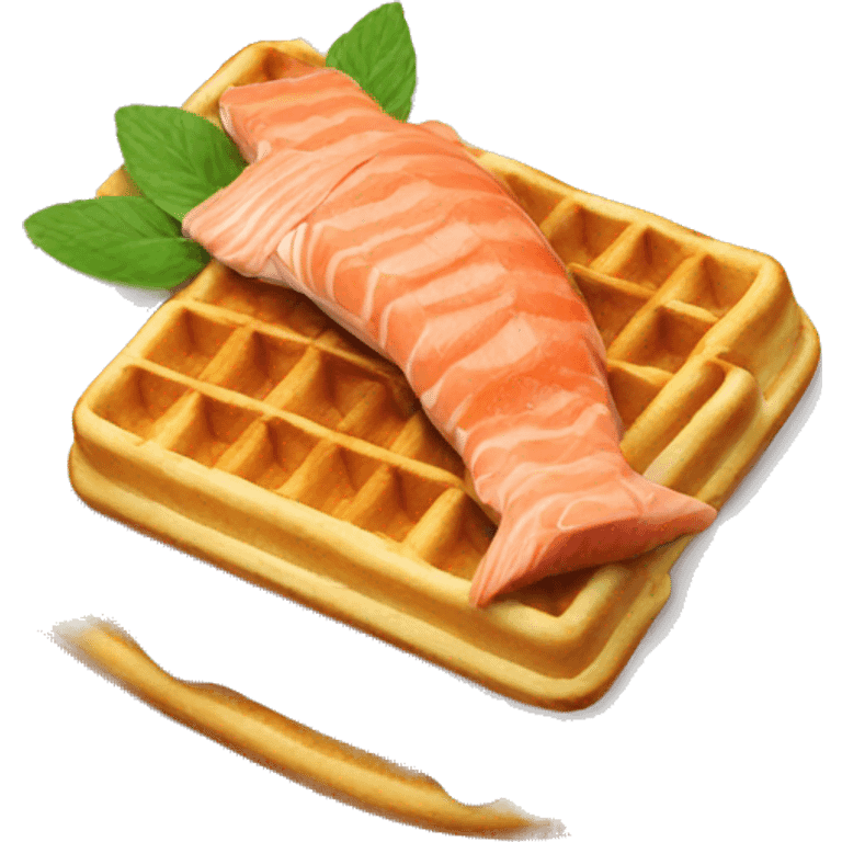 Waffles with salmon  emoji