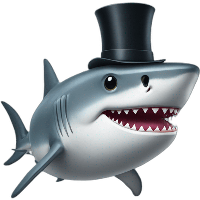 Shark with a top hat emoji