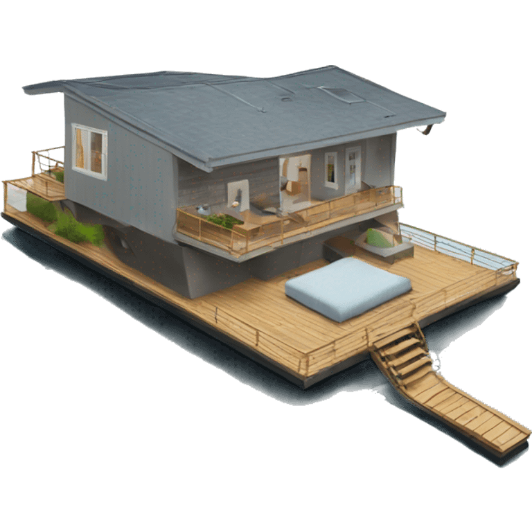 New floating home launch into river emoji