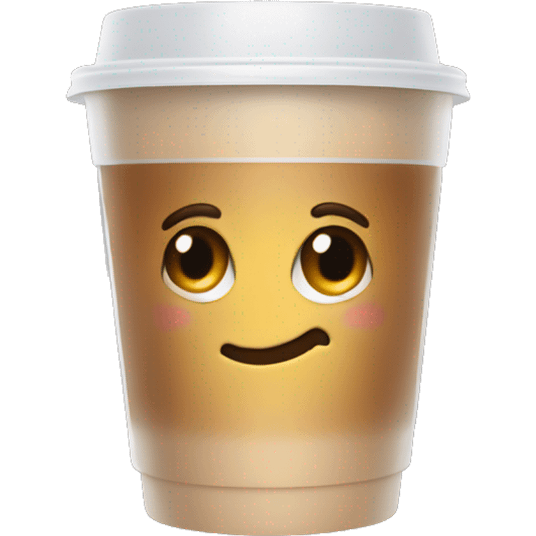 cup of coffee in a plastic clear cup emoji