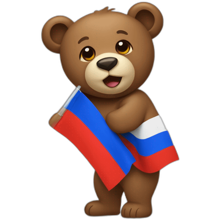 Bear with the Russian flag emoji