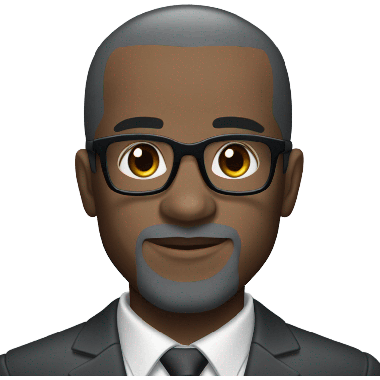 deon sanders with round face and suit and glasses and buzz cut and small eyes and over 50 small gray bearded receding hairline and small black eyes emoji