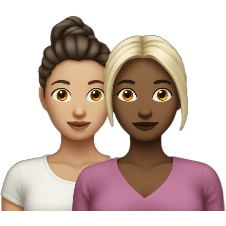 three women white skin emoji