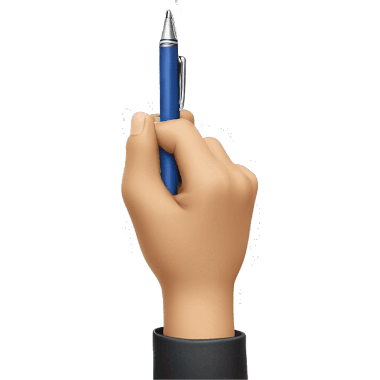 Create a open hand with an pen in it emoji