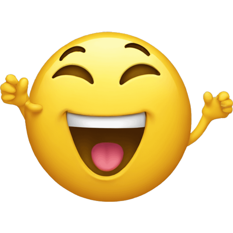 a happy emoji pointing something out to another surprised emoji face emoji