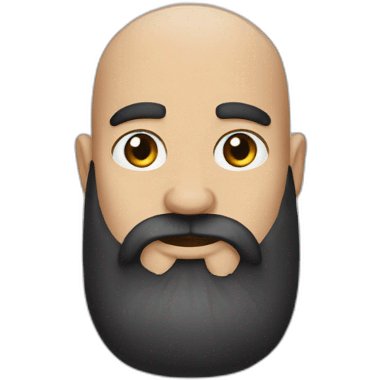 Long black beard bald emoji