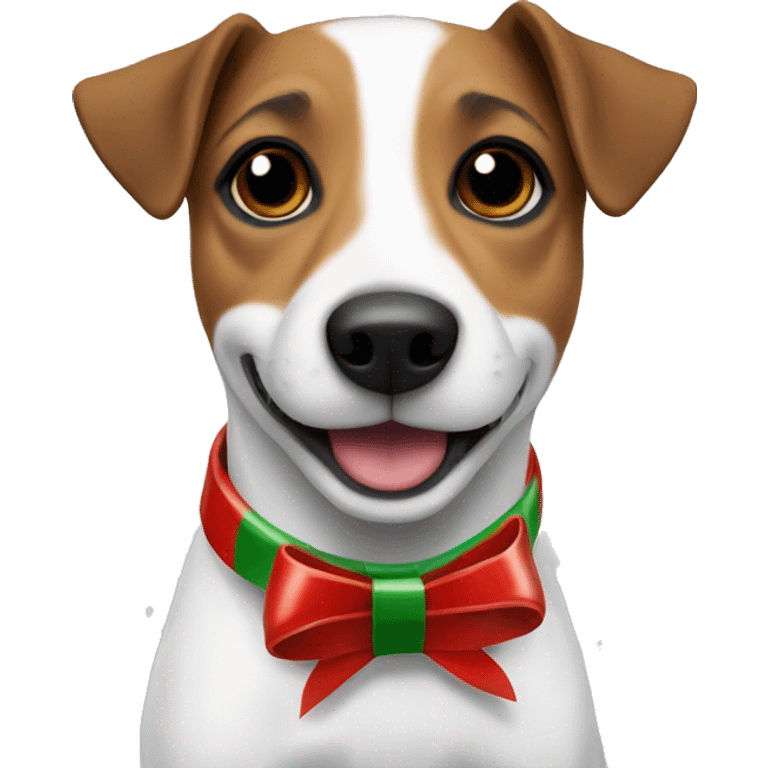 Jack russel at Christmas emoji