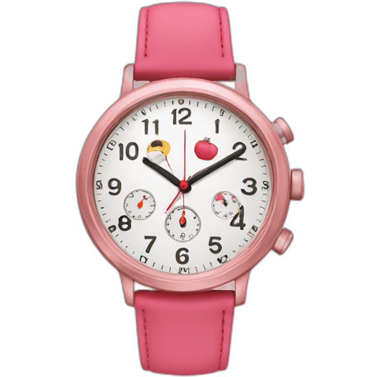 Reloj rosa emoji