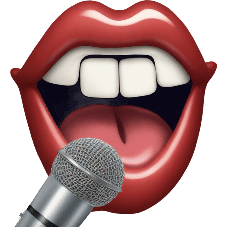 lips singing into microphone close up emoji