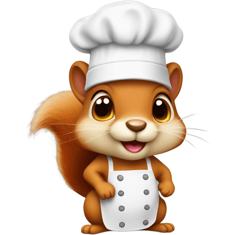 Cute squirrel with a chef hat emoji