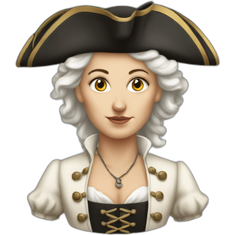 White Pirate woman in 18th century emoji