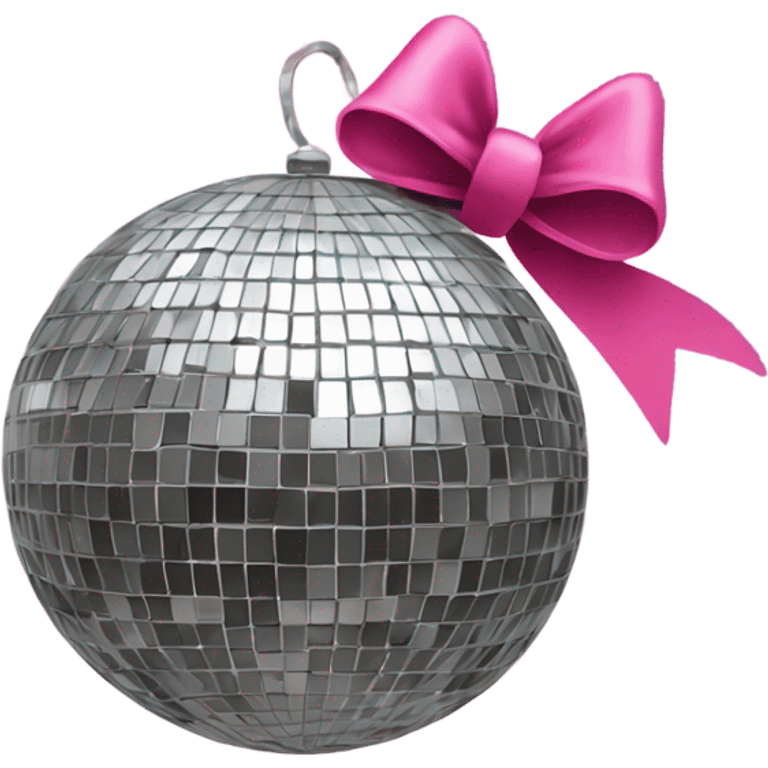 disco ball with pink bow emoji