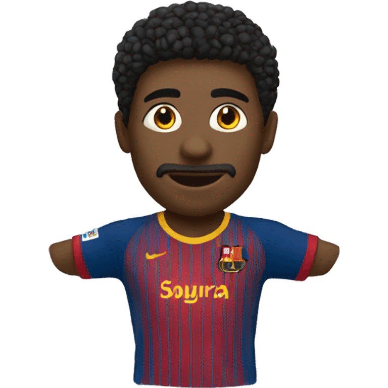 Footballer wit Barcelona t-shirt  emoji