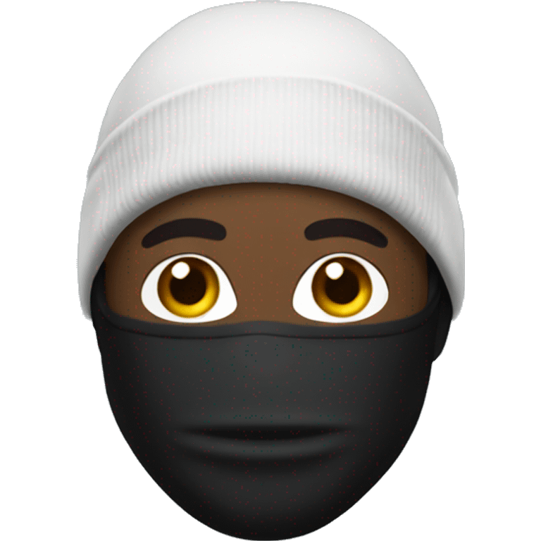 Black man wearing ski mask emoji