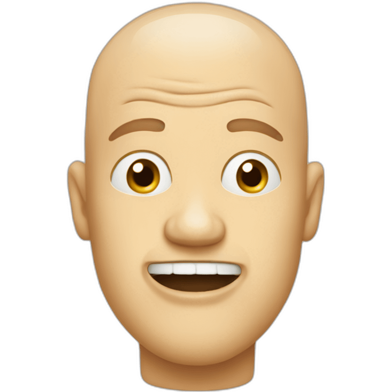 bald man with mayonnaise in mouth dripping emoji