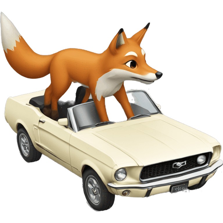 Fox driving a mustang  emoji