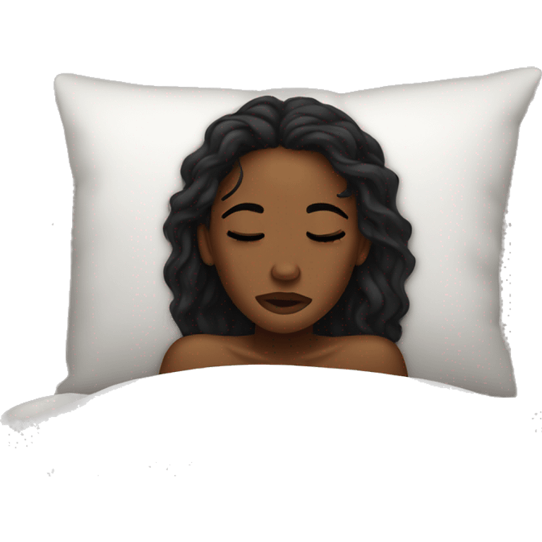 A melanin woman crying in bed emoji