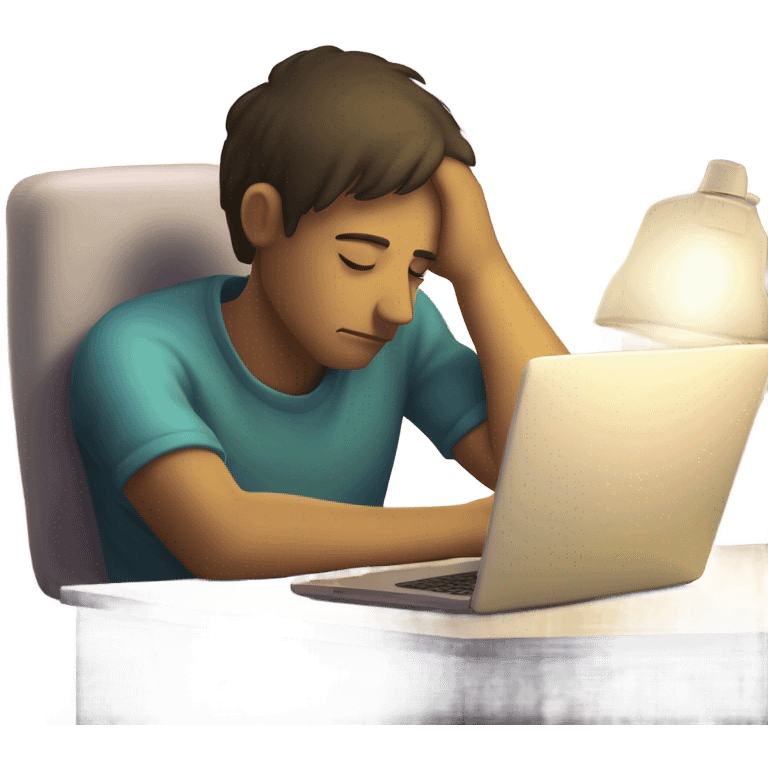 Sleeping on computer emoji