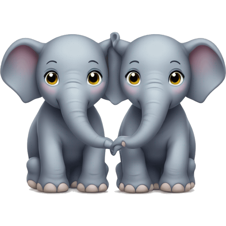 Cute elephant twins emoji