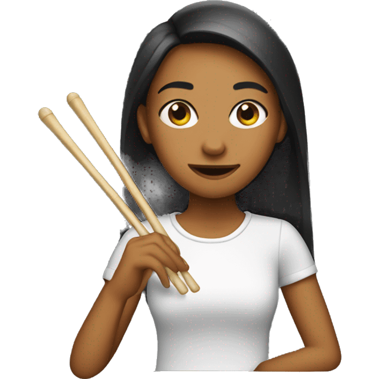 girl with drumsticks emoji