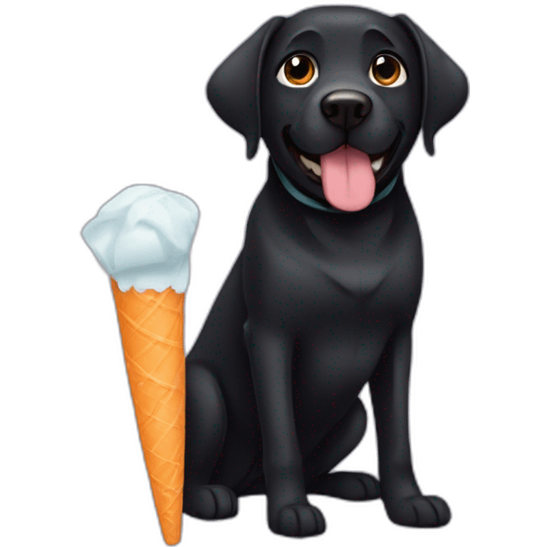 Black dog Labrador with a pet cone emoji