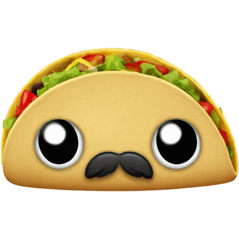 Taco 2d art with a face object show. It has a black bowtie emoji