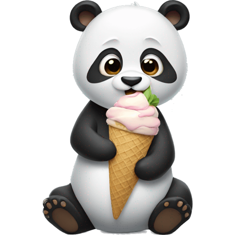 Panda eating ice cream emoji