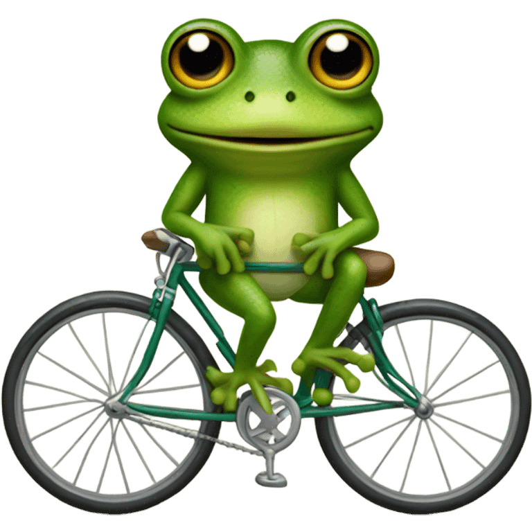 Frog riding a bike emoji