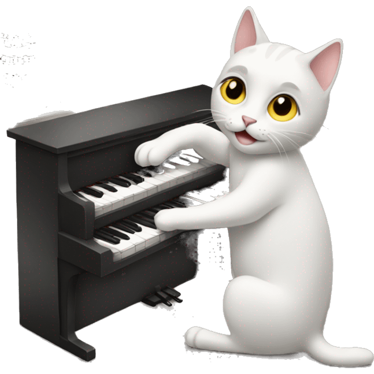 Cat playing piano emoji