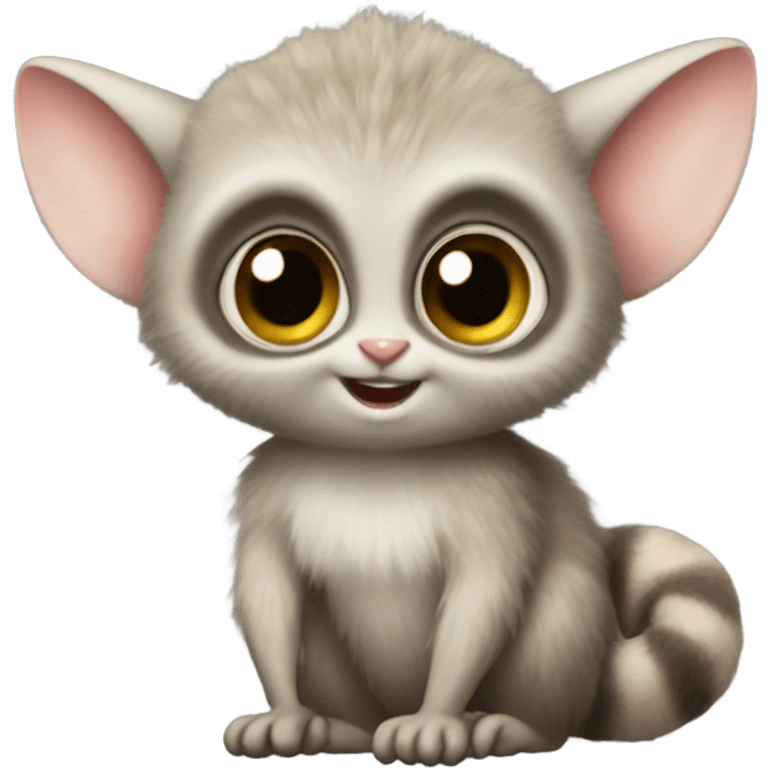 Fluffy bush baby with big tail emoji