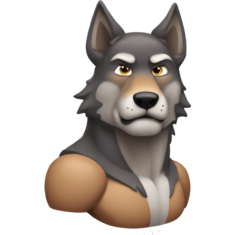 muscular wolf emoji