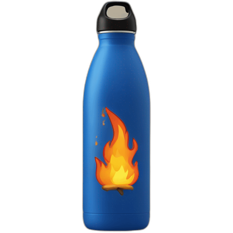 Fire flows from the water bottle emoji